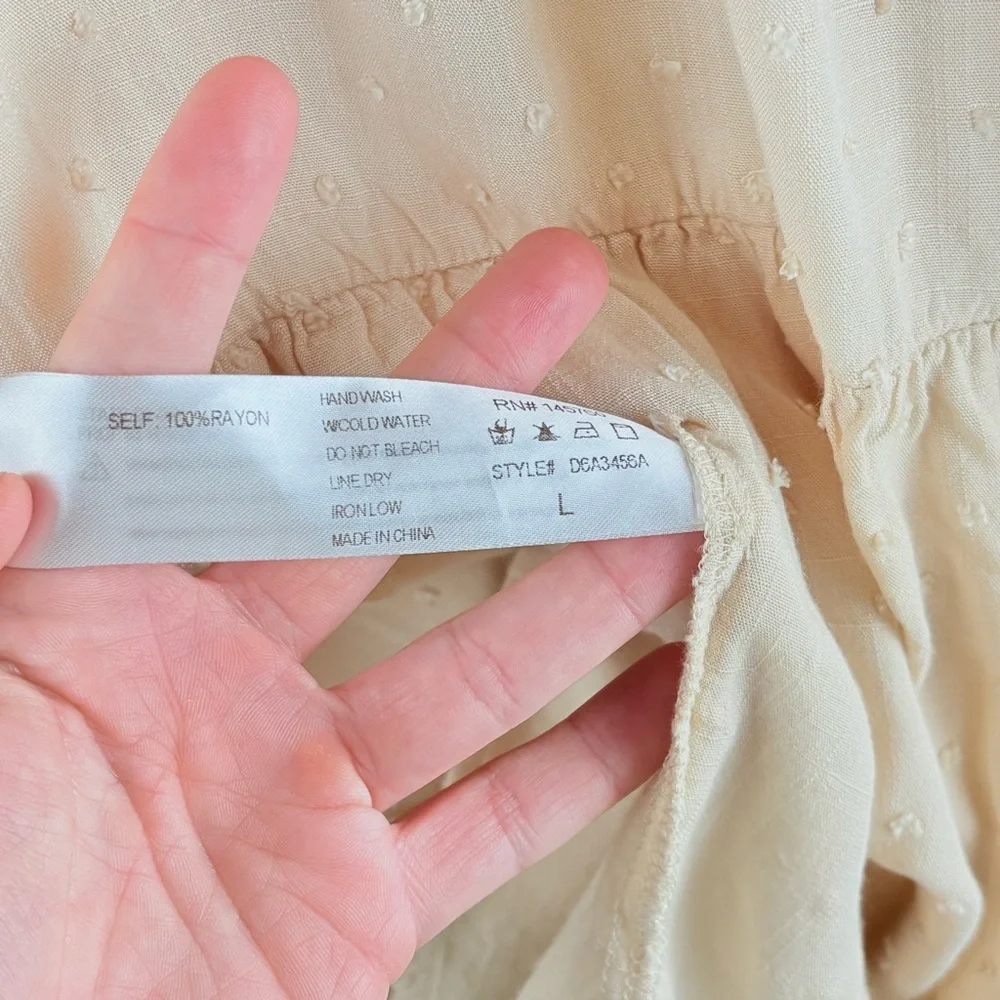 Joah Premium Top Tunic Womens Large Ivory Prairie Boho Cottagecore Flowy Pockets - Picture 3 of 8